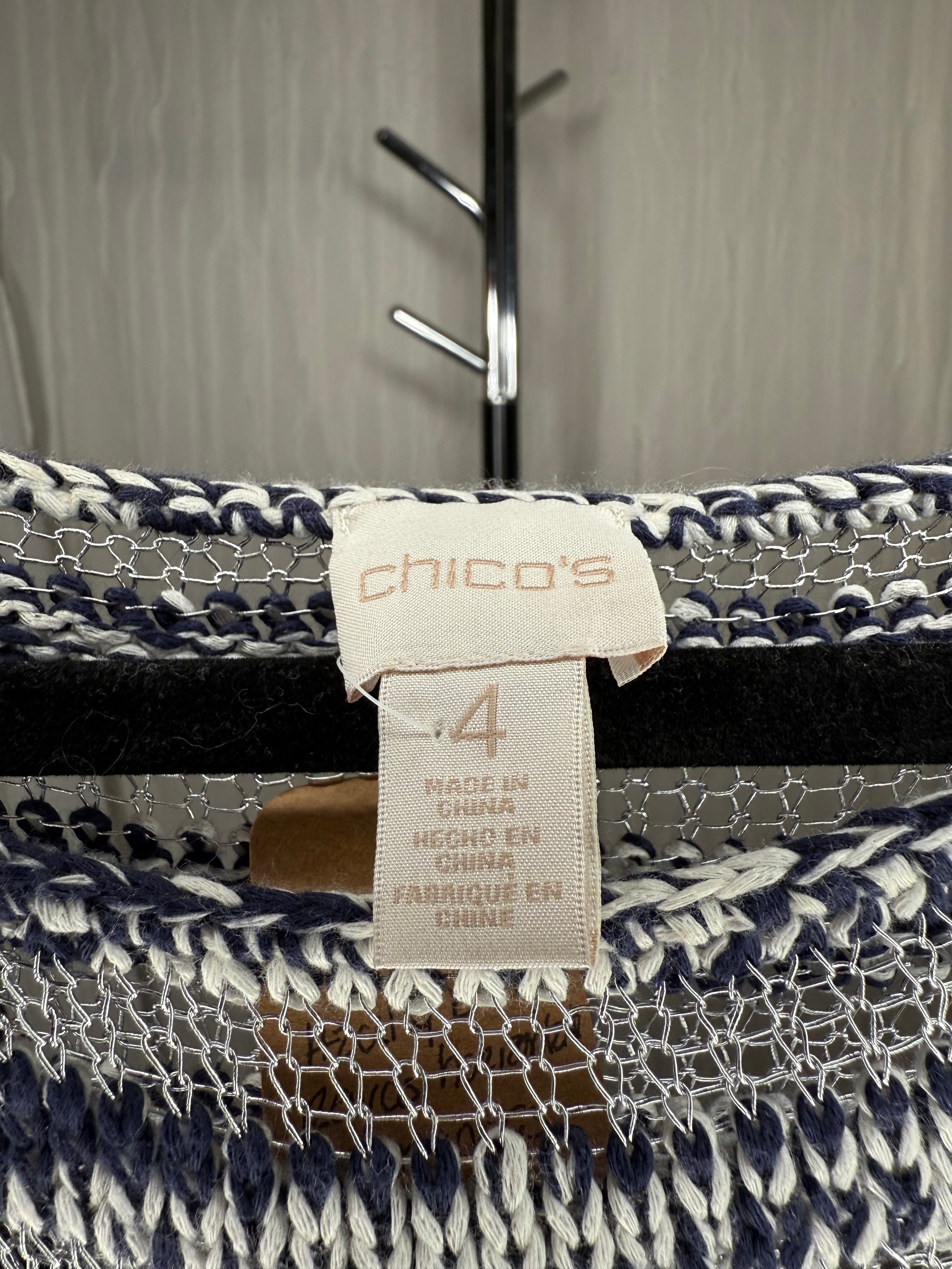 Blusa Azul y Blanco. Marca Chico's